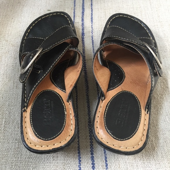 Born Shoes Born Black Leather Sandals Poshmark